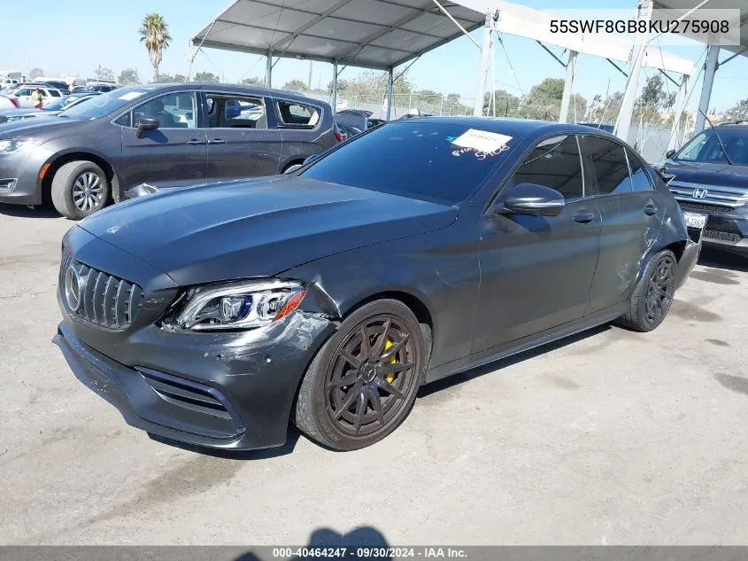 2019 Mercedes-Benz Amg C 63 63 Amg VIN: 55SWF8GB8KU275908 Lot: 40464247