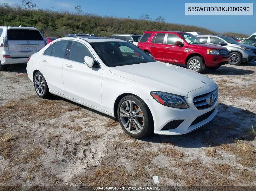 2019 Mercedes-Benz C 300 VIN: 55SWF8DB8KU300990 Lot: 40480543