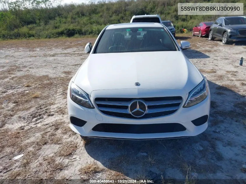 2019 Mercedes-Benz C 300 VIN: 55SWF8DB8KU300990 Lot: 40480543