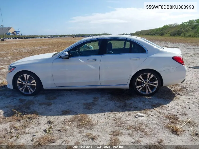 2019 Mercedes-Benz C 300 VIN: 55SWF8DB8KU300990 Lot: 40480543