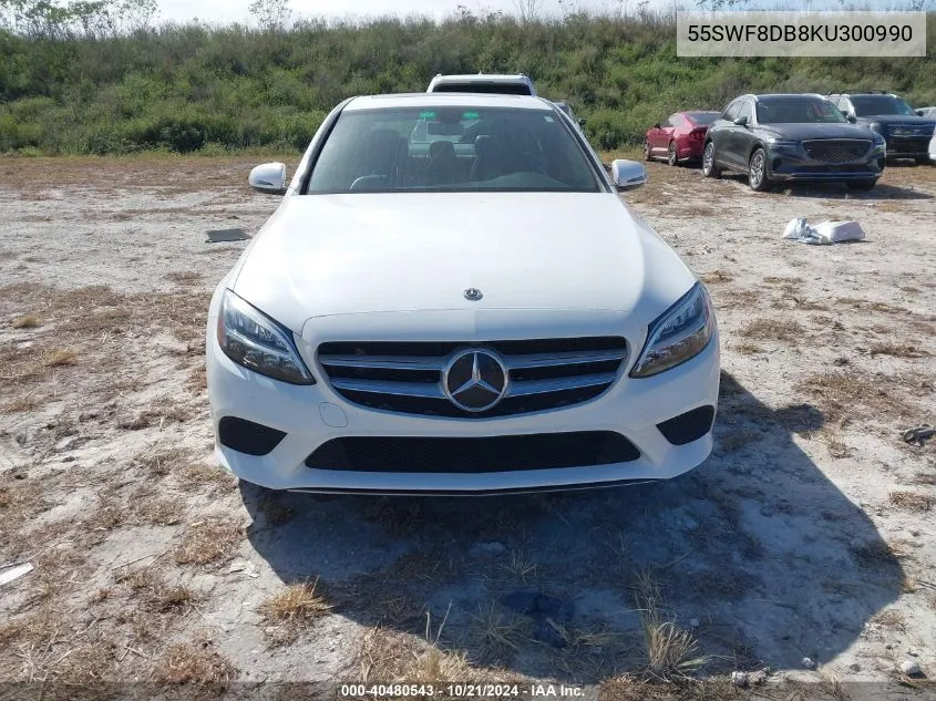 2019 Mercedes-Benz C 300 VIN: 55SWF8DB8KU300990 Lot: 40480543