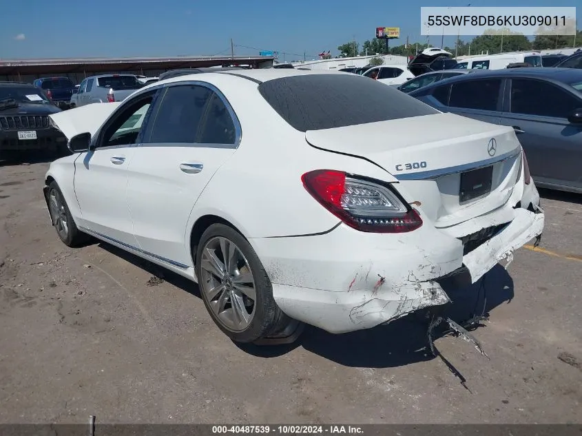 2019 Mercedes-Benz C 300 VIN: 55SWF8DB6KU309011 Lot: 40487539