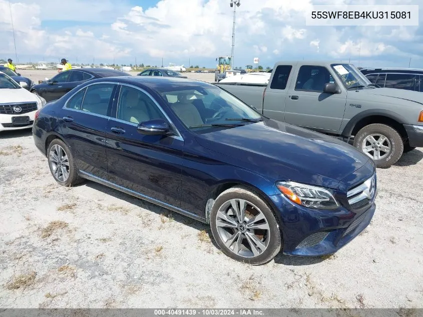 2019 Mercedes-Benz C 300 4Matic VIN: 55SWF8EB4KU315081 Lot: 40491439