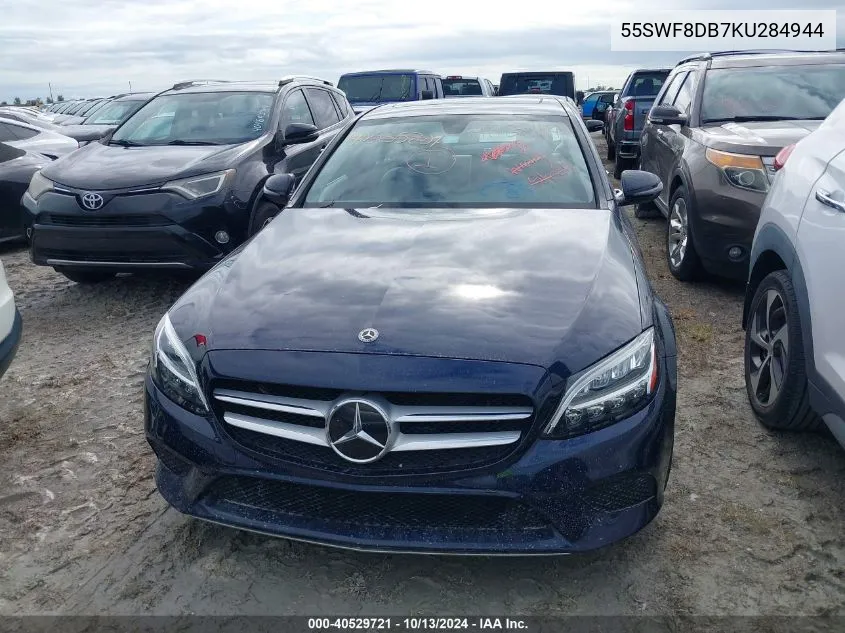 2019 Mercedes-Benz C 300 VIN: 55SWF8DB7KU284944 Lot: 40529721