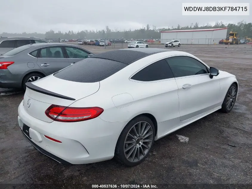 2019 Mercedes-Benz C 300 VIN: WDDWJ8DB3KF784715 Lot: 40537636