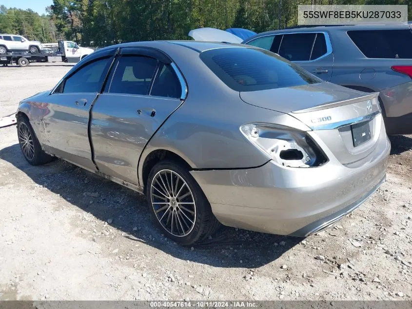 2019 Mercedes-Benz C 300 4Matic VIN: 55SWF8EB5KU287033 Lot: 40547614