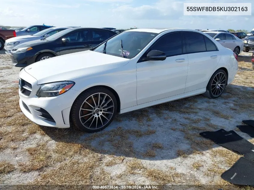 2019 Mercedes-Benz C 300 VIN: 55SWF8DB5KU302163 Lot: 40573534