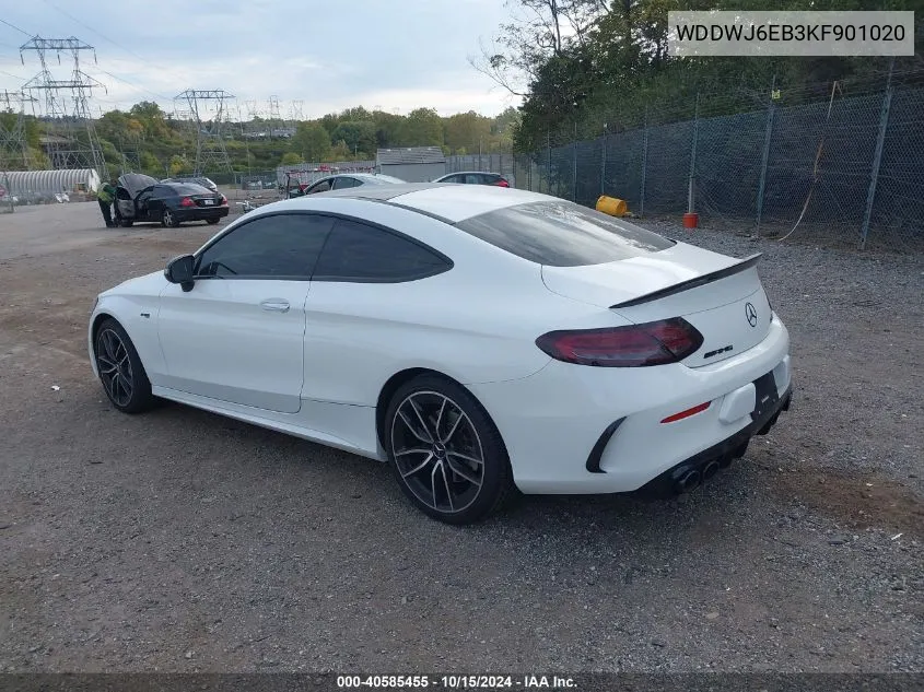 2019 Mercedes-Benz Amg C 43 4Matic VIN: WDDWJ6EB3KF901020 Lot: 40585455