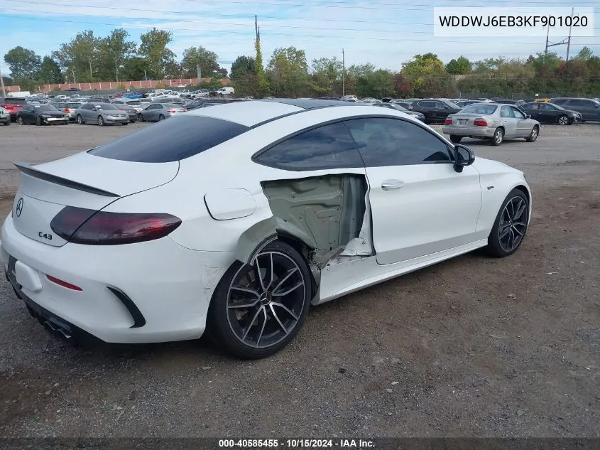 2019 Mercedes-Benz Amg C 43 4Matic VIN: WDDWJ6EB3KF901020 Lot: 40585455