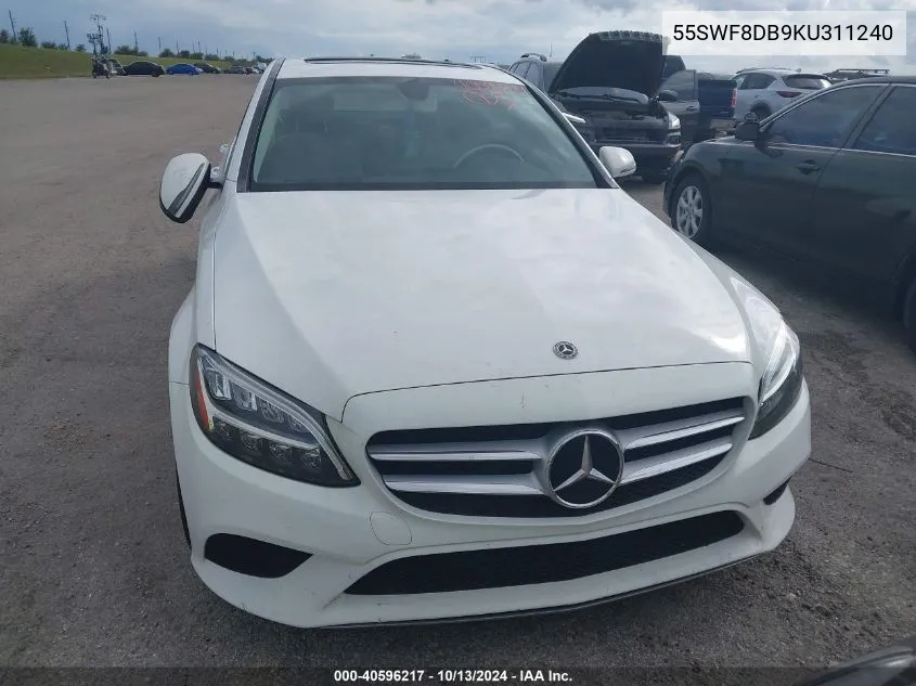 2019 Mercedes-Benz C 300 VIN: 55SWF8DB9KU311240 Lot: 40596217