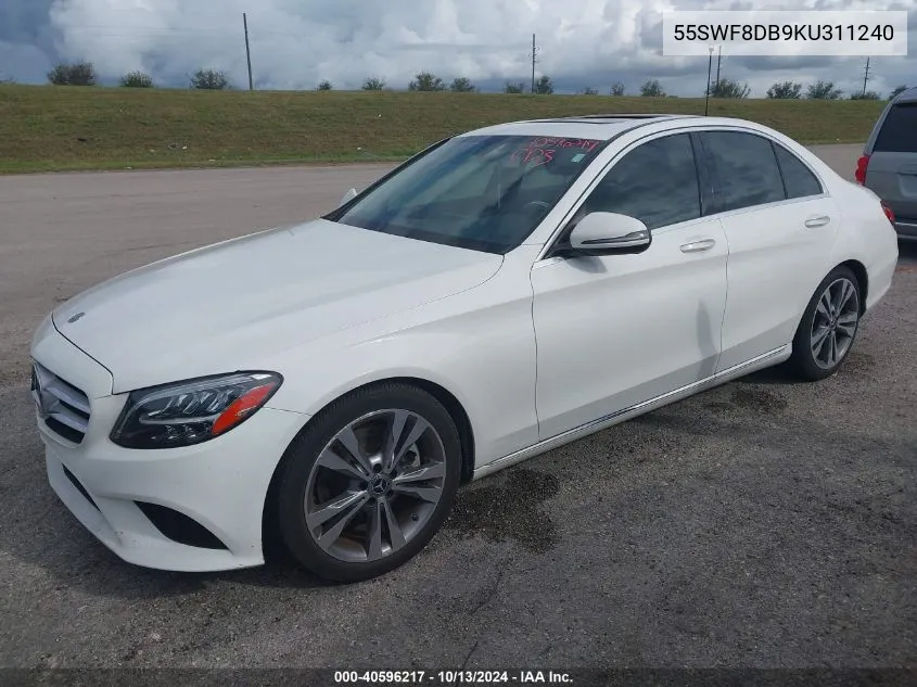 2019 Mercedes-Benz C 300 VIN: 55SWF8DB9KU311240 Lot: 40596217