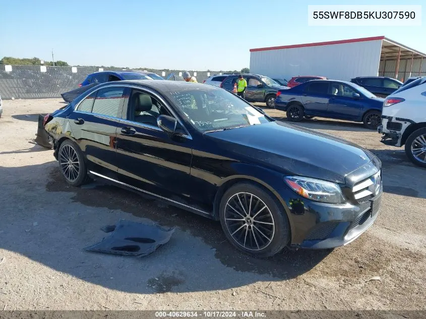 2019 Mercedes-Benz C 300 VIN: 55SWF8DB5KU307590 Lot: 40629634