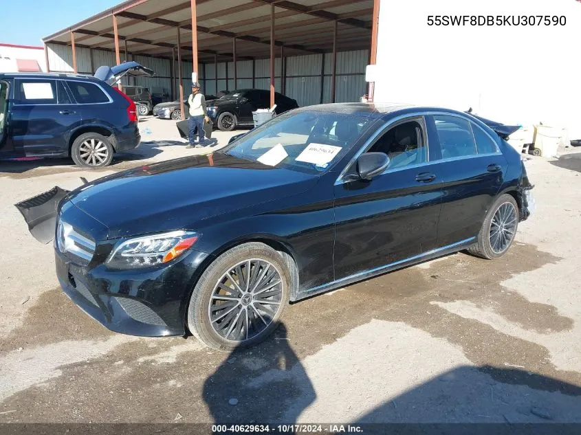 2019 Mercedes-Benz C 300 VIN: 55SWF8DB5KU307590 Lot: 40629634