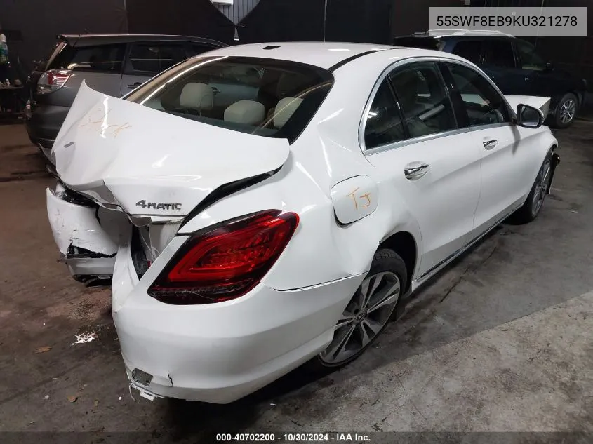 55SWF8EB9KU321278 2019 Mercedes-Benz C 300 4Matic