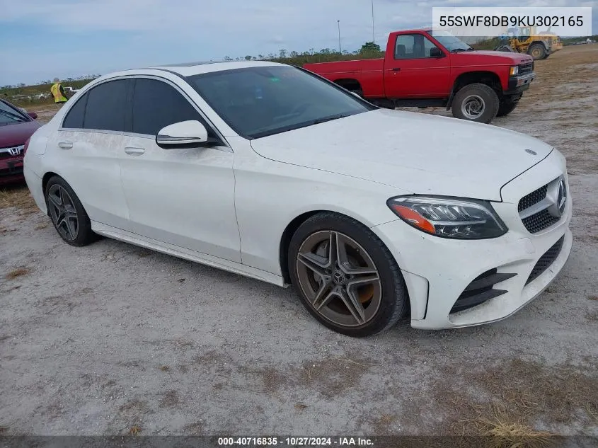 2019 Mercedes-Benz C 300 VIN: 55SWF8DB9KU302165 Lot: 40716835