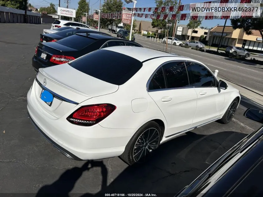 2019 Mercedes-Benz C 300 VIN: WDDWF8DBXKR462377 Lot: 40718166