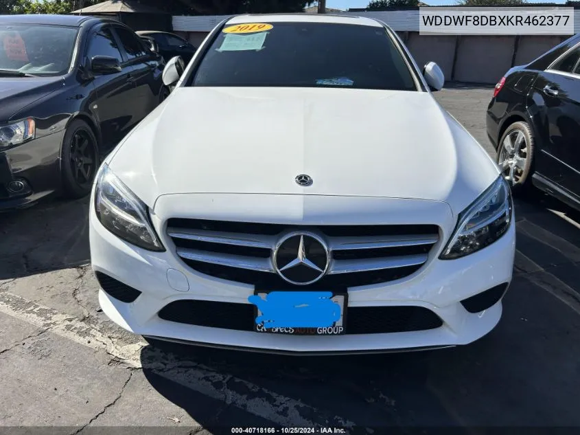 2019 Mercedes-Benz C 300 VIN: WDDWF8DBXKR462377 Lot: 40718166