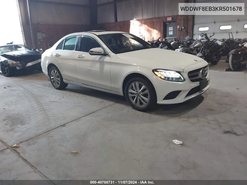 2019 Mercedes-Benz C 300 4Matic VIN: WDDWF8EB3KR501678 Lot: 40785731