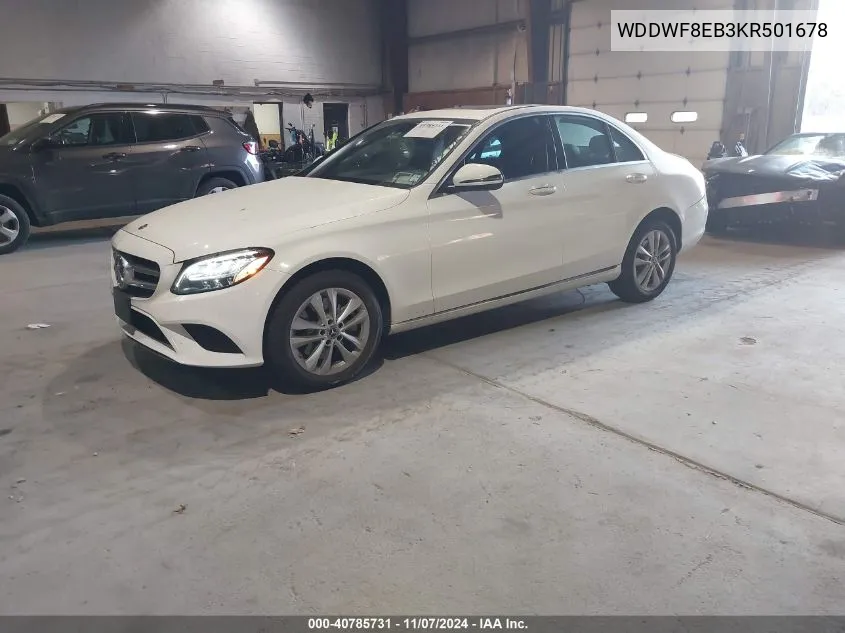 2019 Mercedes-Benz C 300 4Matic VIN: WDDWF8EB3KR501678 Lot: 40785731