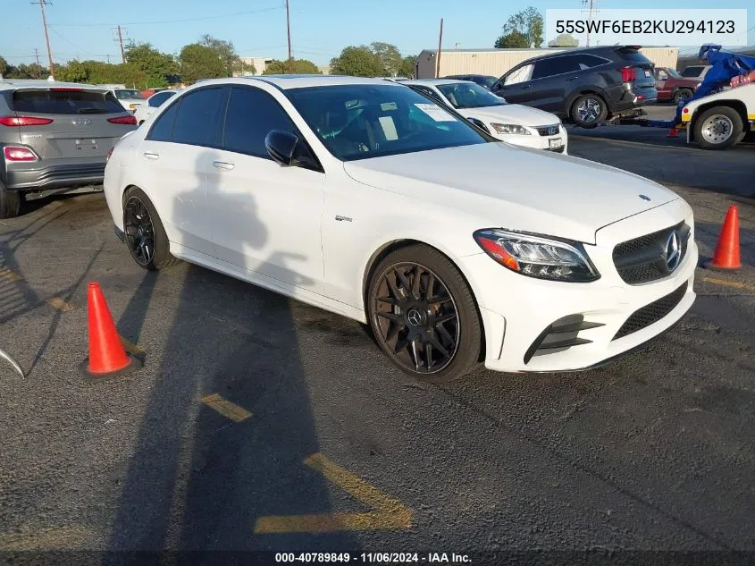 2019 Mercedes-Benz Amg C 43 4Matic VIN: 55SWF6EB2KU294123 Lot: 40789849