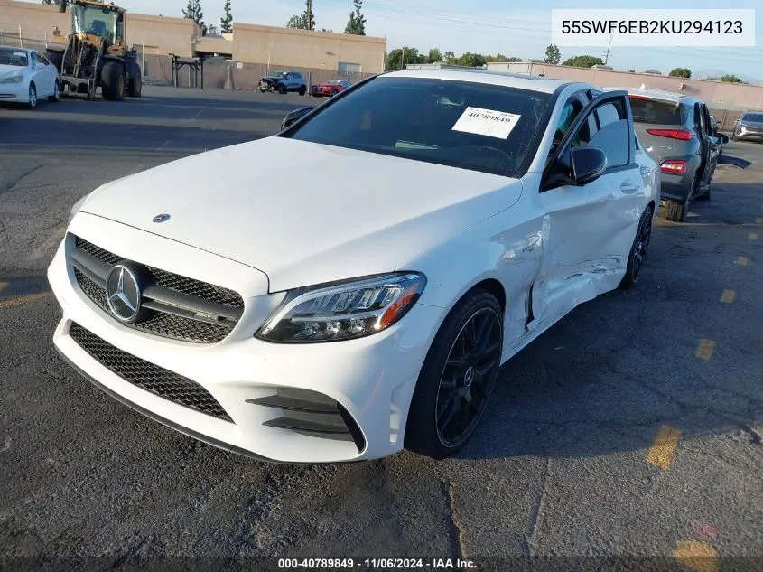 2019 Mercedes-Benz Amg C 43 4Matic VIN: 55SWF6EB2KU294123 Lot: 40789849