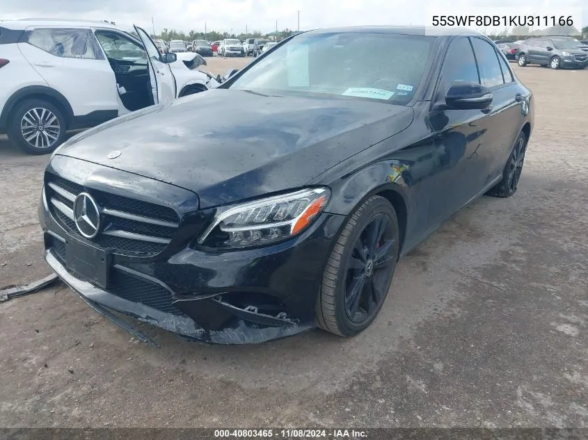 2019 Mercedes-Benz C 300 VIN: 55SWF8DB1KU311166 Lot: 40803465