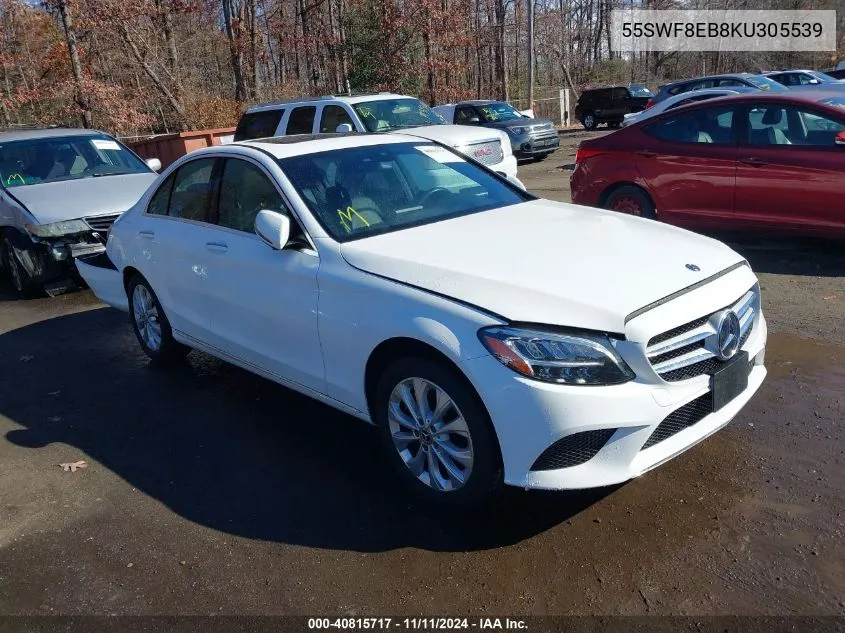 2019 Mercedes-Benz C 300 4Matic VIN: 55SWF8EB8KU305539 Lot: 40815717