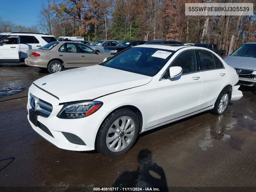 2019 Mercedes-Benz C 300 4Matic VIN: 55SWF8EB8KU305539 Lot: 40815717