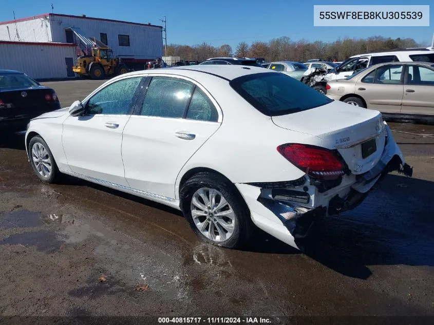 2019 Mercedes-Benz C 300 4Matic VIN: 55SWF8EB8KU305539 Lot: 40815717