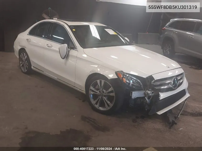 2019 Mercedes-Benz C 300 VIN: 55SWF8DB5KU301319 Lot: 40817223