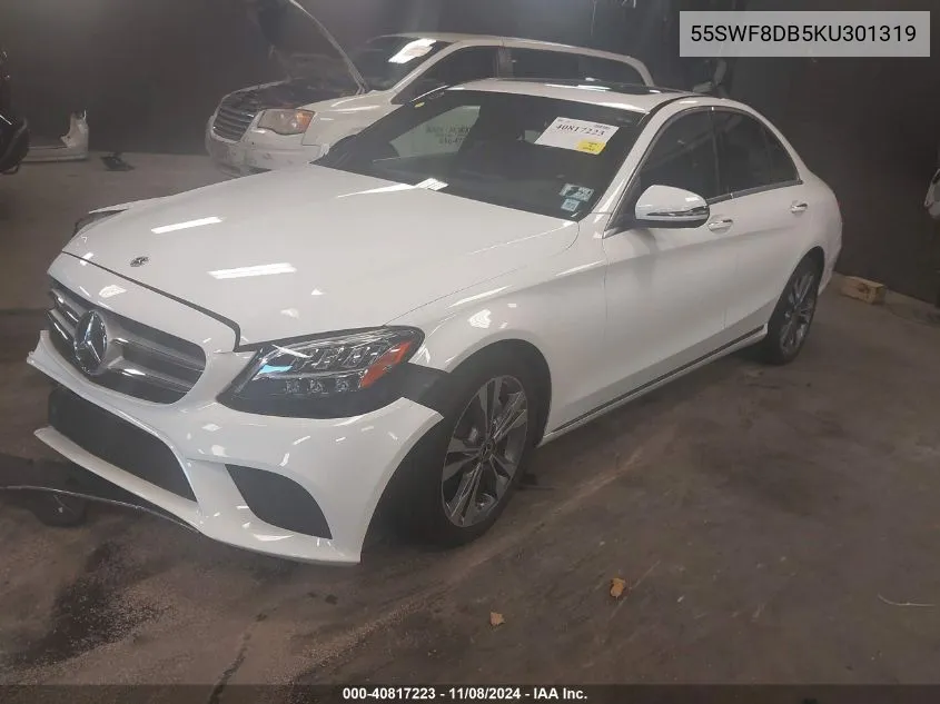 2019 Mercedes-Benz C 300 VIN: 55SWF8DB5KU301319 Lot: 40817223