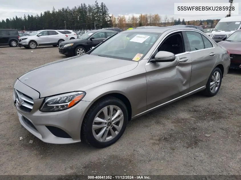 2019 Mercedes-Benz C 300 4Matic VIN: 55SWF8EB5KU285928 Lot: 40841352