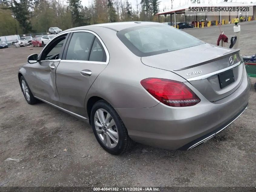 2019 Mercedes-Benz C 300 4Matic VIN: 55SWF8EB5KU285928 Lot: 40841352