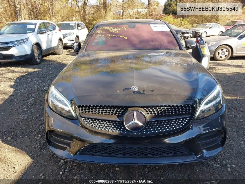 2019 Mercedes-Benz C 300 4Matic VIN: 55SWF8EB0KU305549 Lot: 40860269