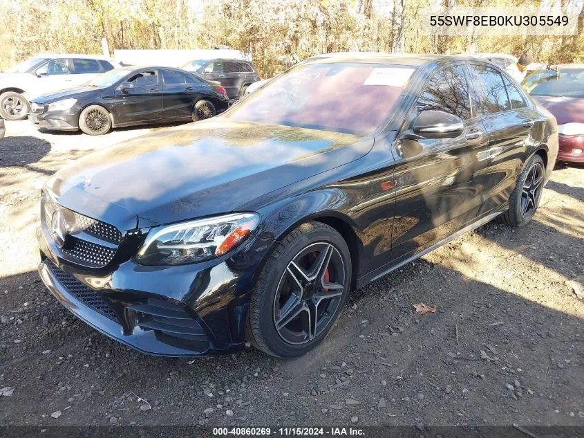 2019 Mercedes-Benz C 300 4Matic VIN: 55SWF8EB0KU305549 Lot: 40860269