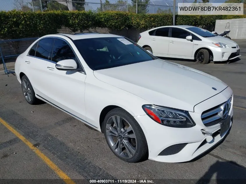 2019 Mercedes-Benz C 300 VIN: WDDWF8DB7KR482361 Lot: 40903711