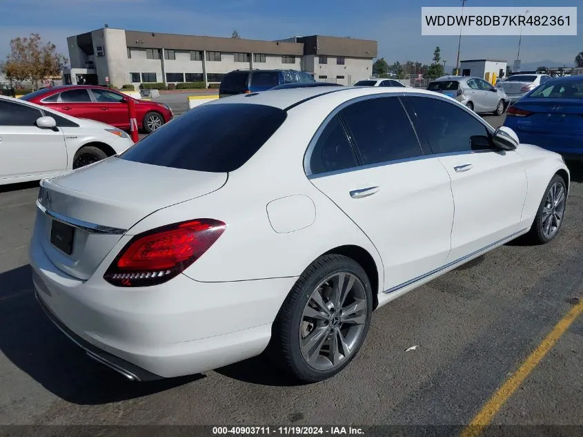 2019 Mercedes-Benz C 300 VIN: WDDWF8DB7KR482361 Lot: 40903711