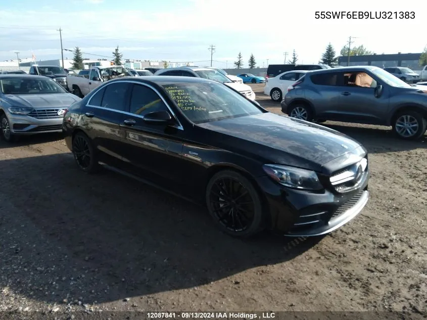 2020 Mercedes-Benz C-Class VIN: 55SWF6EB9LU321383 Lot: 12087841