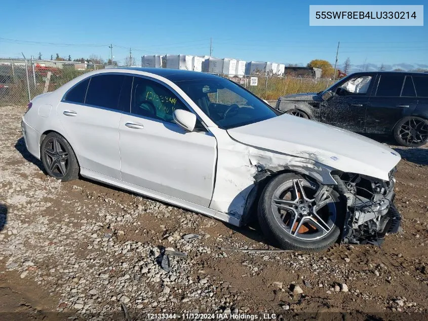 2020 Mercedes-Benz C-Class VIN: 55SWF8EB4LU330214 Lot: 12133344