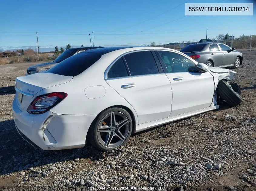 2020 Mercedes-Benz C-Class VIN: 55SWF8EB4LU330214 Lot: 12133344