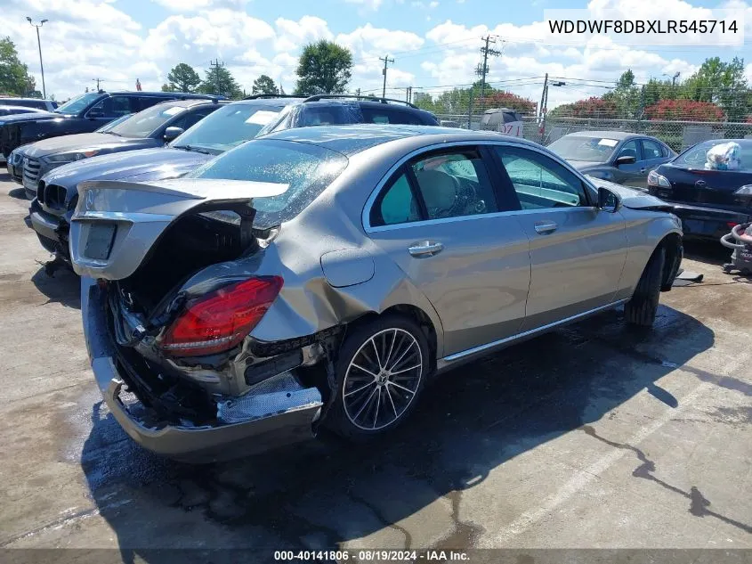 2020 Mercedes-Benz C 300 VIN: WDDWF8DBXLR545714 Lot: 40141806