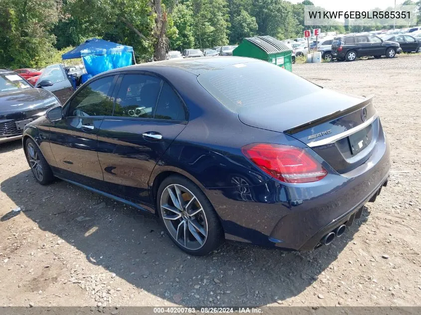 2020 Mercedes-Benz Amg C 43 4Matic VIN: W1KWF6EB9LR585351 Lot: 40200763