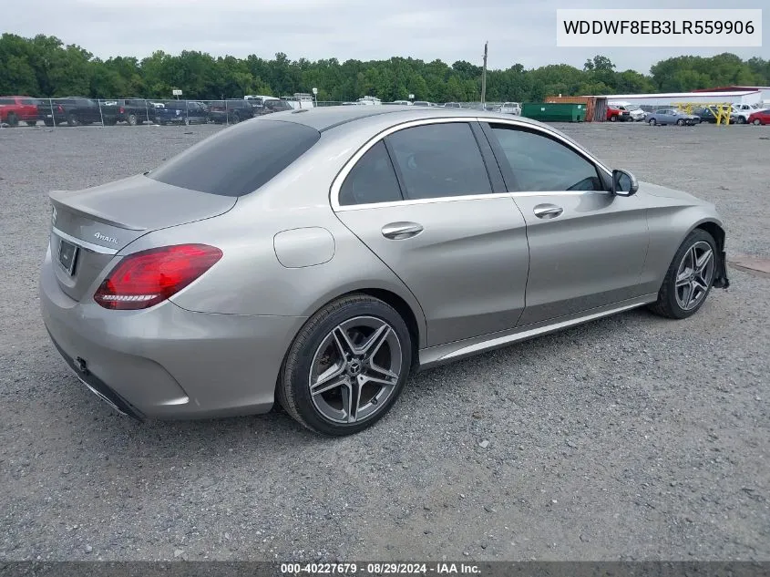 2020 Mercedes-Benz C 300 4Matic VIN: WDDWF8EB3LR559906 Lot: 40227679