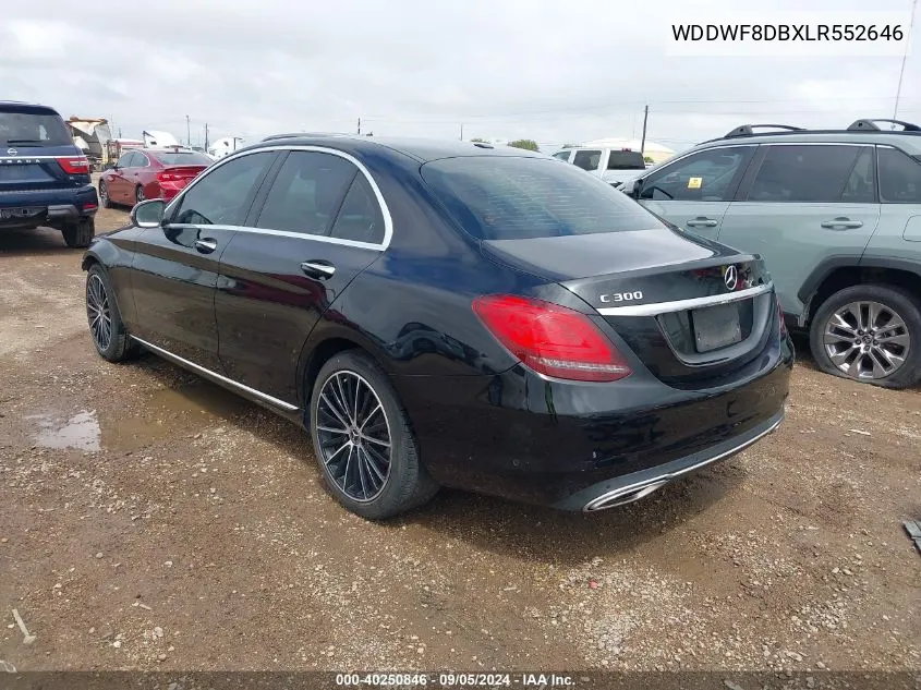 2020 Mercedes-Benz C 300 VIN: WDDWF8DBXLR552646 Lot: 40250846