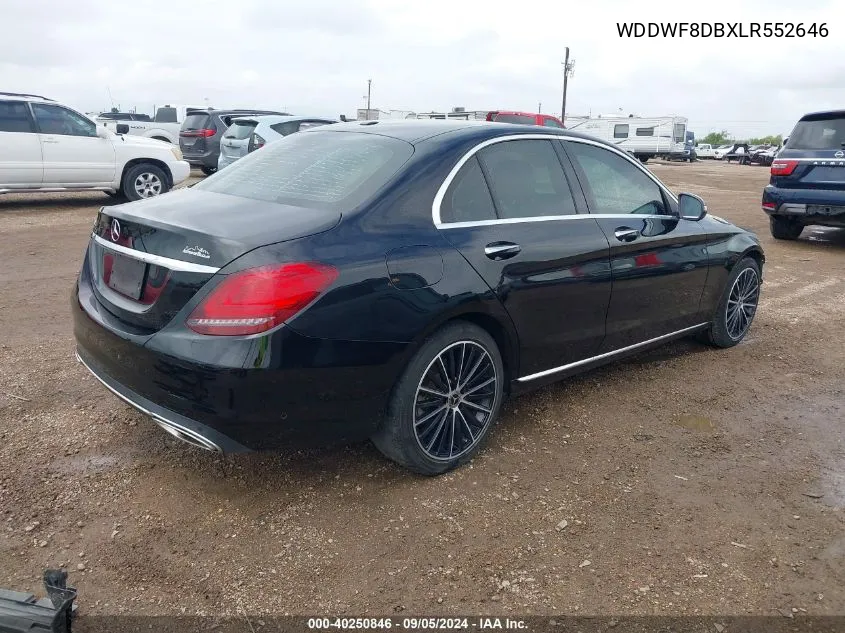 2020 Mercedes-Benz C 300 VIN: WDDWF8DBXLR552646 Lot: 40250846