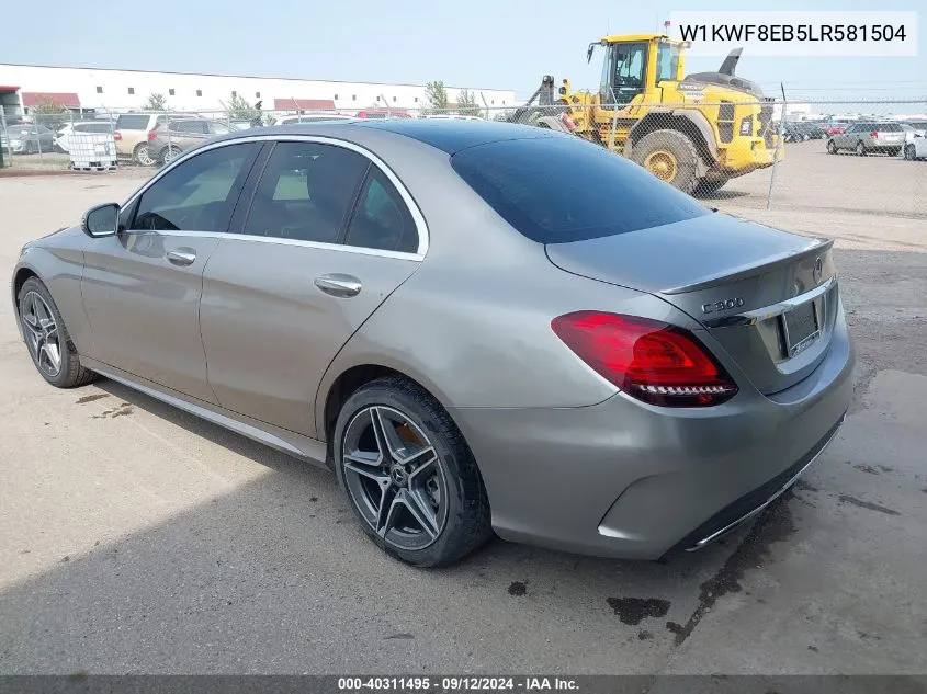 2020 Mercedes-Benz C 300 4Matic VIN: W1KWF8EB5LR581504 Lot: 40311495