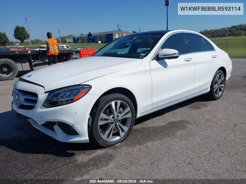 2020 Mercedes-Benz C 300 4Matic VIN: W1KWF8EB8LR593114 Lot: 40406690