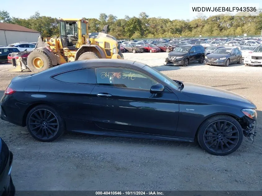 2020 Mercedes-Benz Amg C 43 4Matic VIN: WDDWJ6EB4LF943536 Lot: 40410546