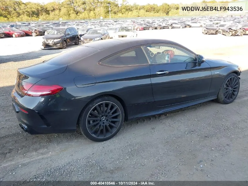 2020 Mercedes-Benz Amg C 43 4Matic VIN: WDDWJ6EB4LF943536 Lot: 40410546