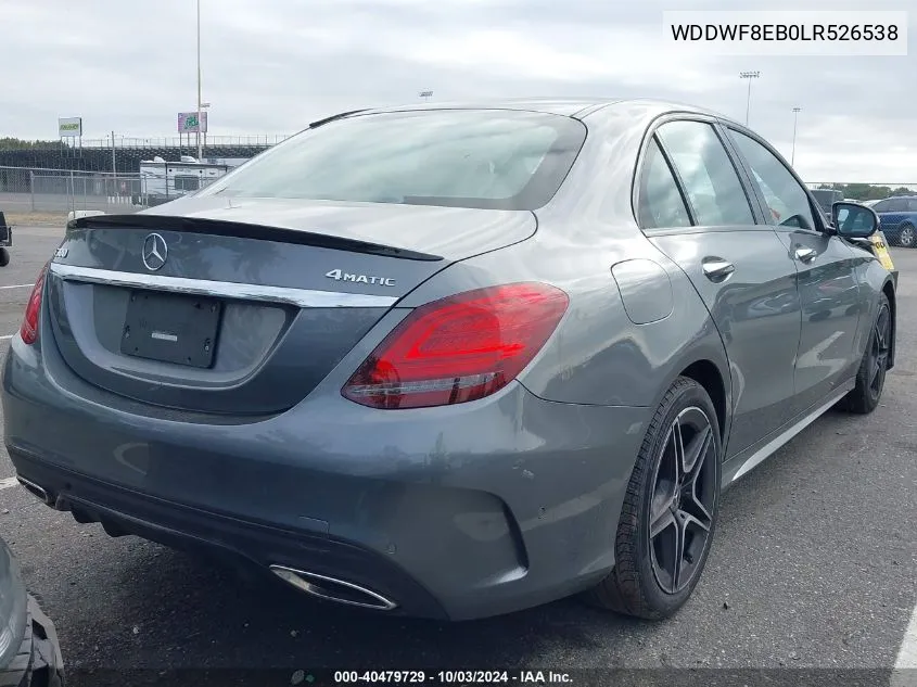 2020 Mercedes-Benz C 300 4Matic VIN: WDDWF8EB0LR526538 Lot: 40479729